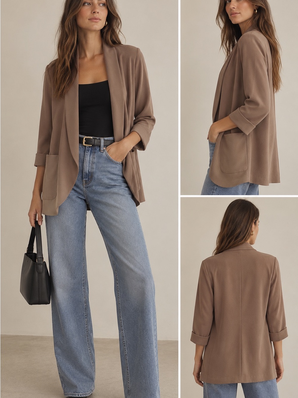 Wilfred Zero Aritzia tan/camel Draped Open Front Soft Blazer Size 0